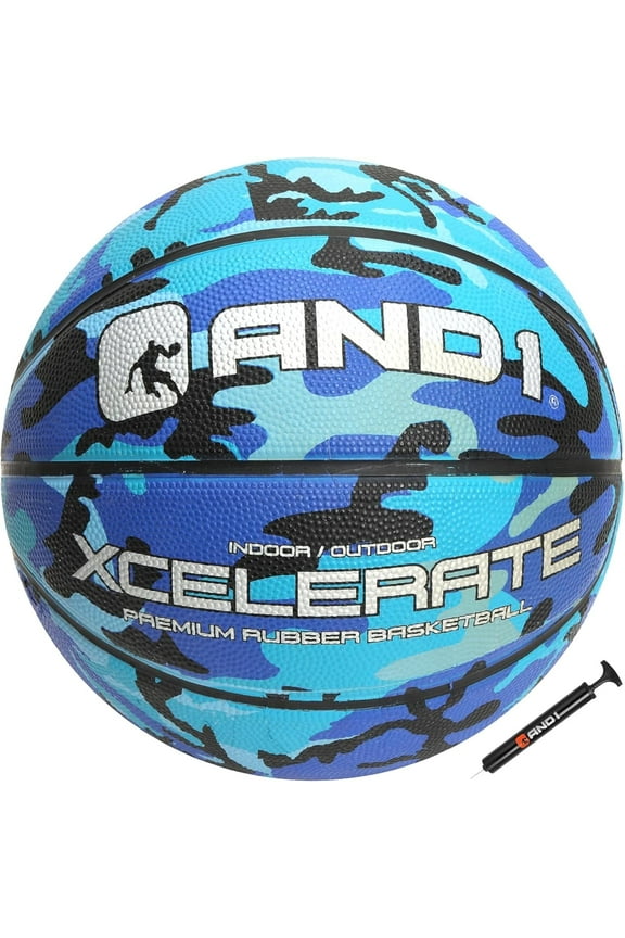 Xcelerate Rubber Basketball, Deep Channel Construction for Indoor/Outdoor, Size 7 (29.5")