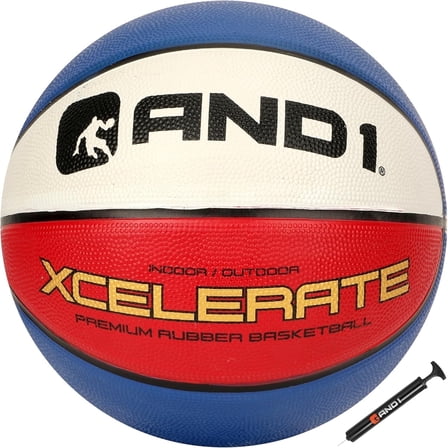 AND1 Xcelerate Basketball: Size 7 (29.5") - Deep Channel Construction, for Indoor/Outdoor Use