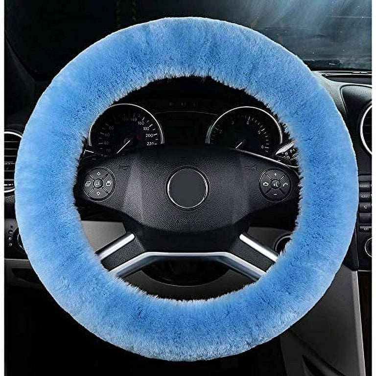 Zone Tech Fluffy Sheepskin Steering Wheel Cover