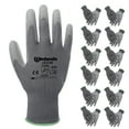 thumbnail image 1 of ANDANDA 12 Pairs Safety Work Gloves, Seamless Knit Work Gloves with PU Coated, Ideal Work Gloves Men for General Duty Work, Grey, Size S, 1 of 7