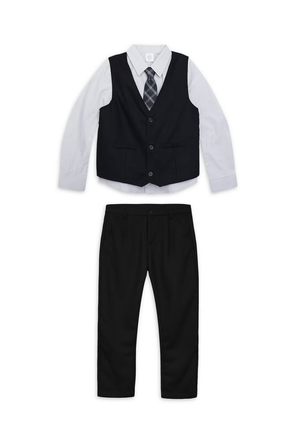 Boys Core 4 Piece Vest Set, Sizes 4-16 & Husky