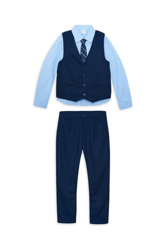 Boys Core 4 Piece Vest Set, Sizes 4-16 & Husky