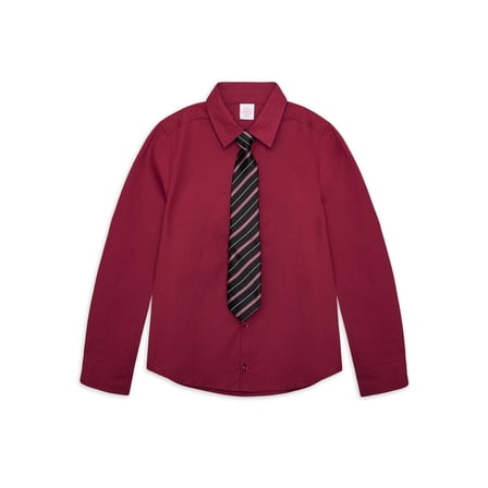 ANDE Boys Dress Shirt and Tie Set, 2-Piece, Sizes 4-16 Husky