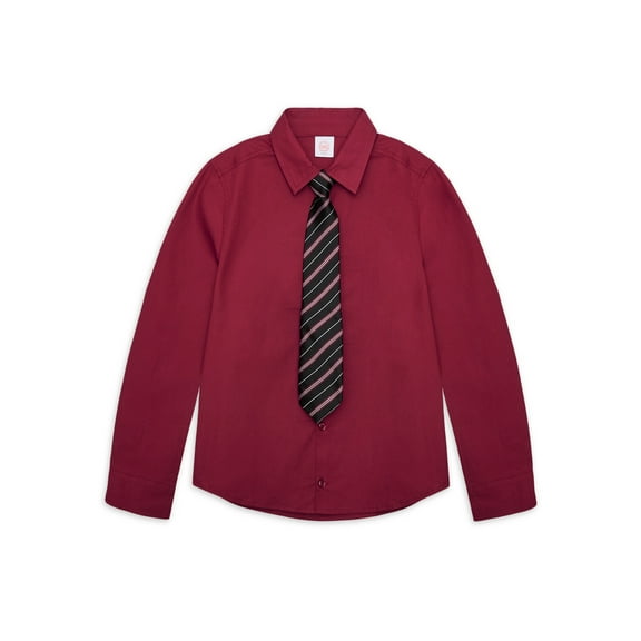 ANDE Boys Dress Shirt and Tie Set, 2-Piece, Sizes 4-16 Husky