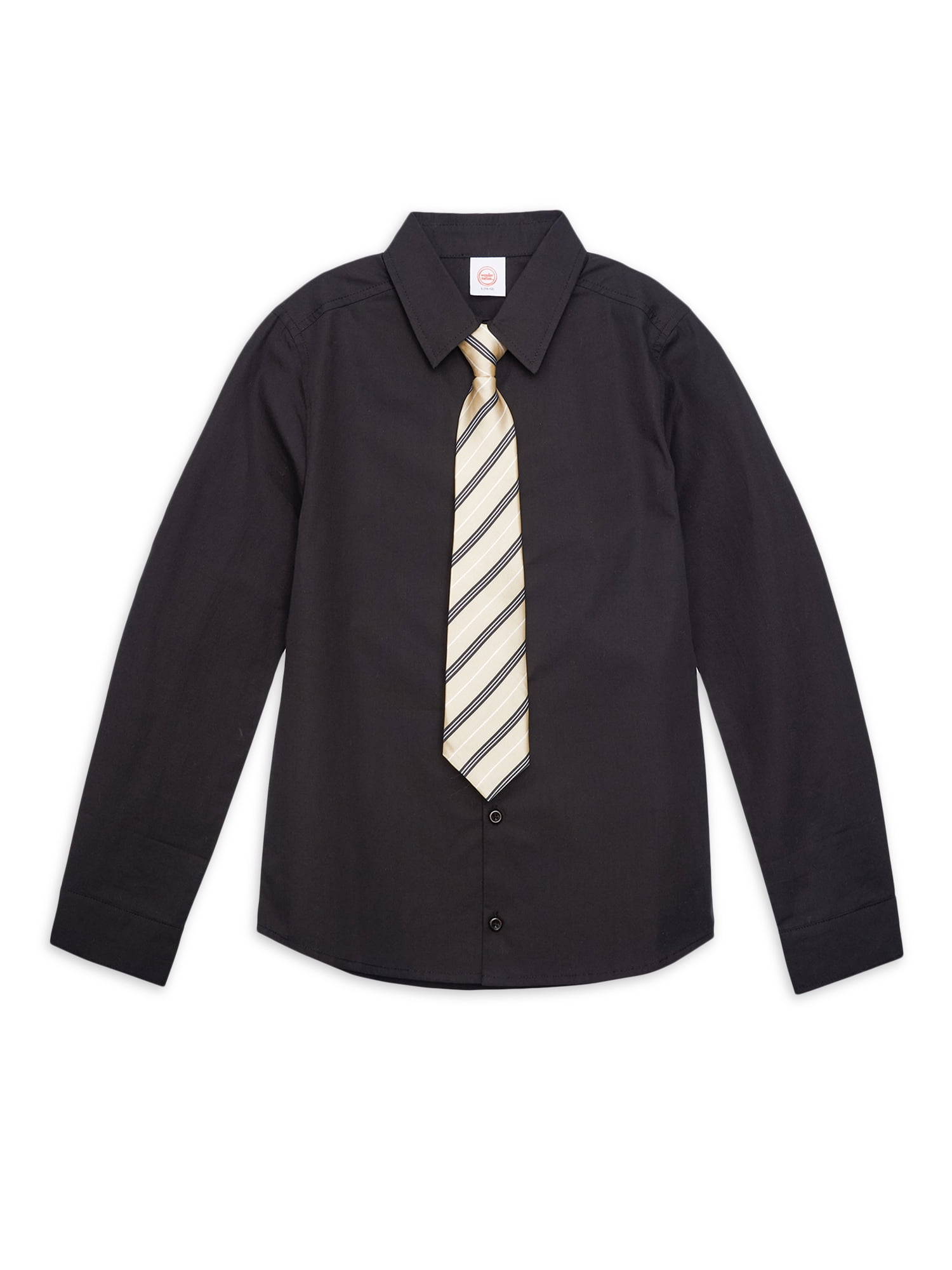 ANDE Boys Dress Shirt and Tie Set, 2-Piece, Sizes 4-16 Husky