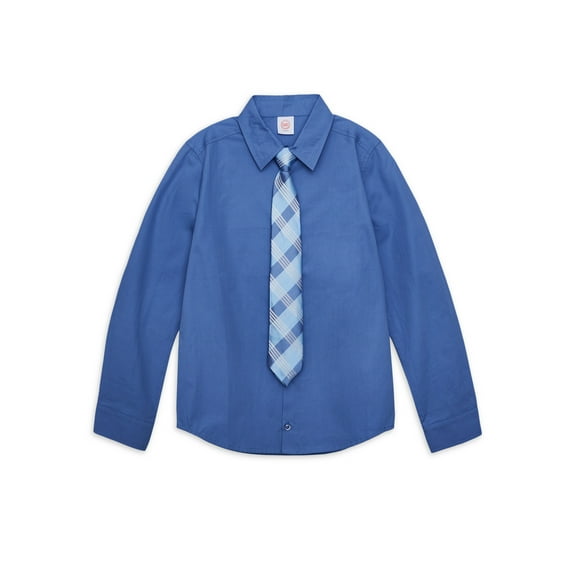 ANDE Boys Dress Shirt and Tie Set, 2-Piece, Sizes 4-16 Husky