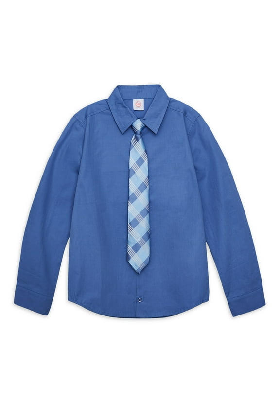 Boys Dress Shirt and Tie Set, 2-Piece, Sizes 4-16 Husky