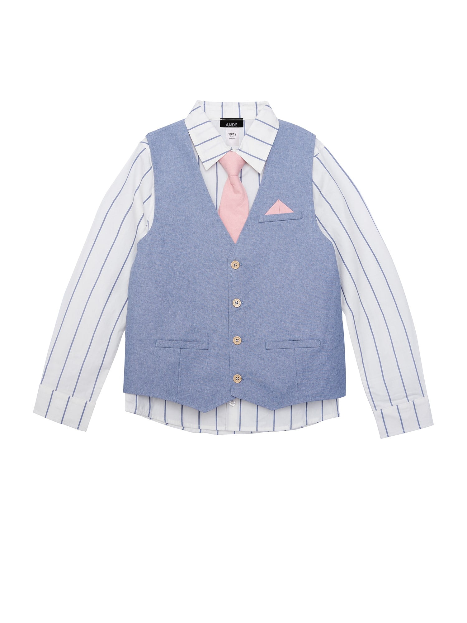 ANDE Boys Fashion 4 Piece Vest Set, Sizes 4-16 & Husky