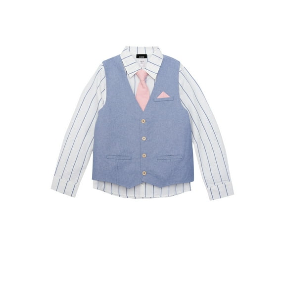 ANDE Boys Fashion 4 Piece Vest Set, Sizes 4-16 & Husky