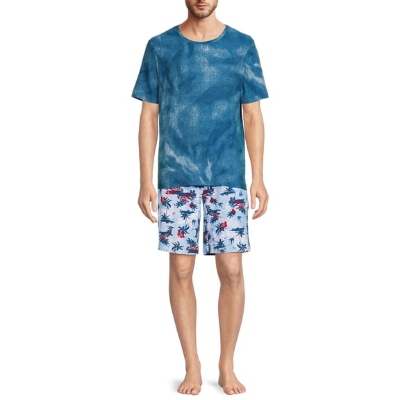 ANDE Men's Sleep Top and Shorts Set, 2-Piece, Sizes S-2XL, Mens Pajamas