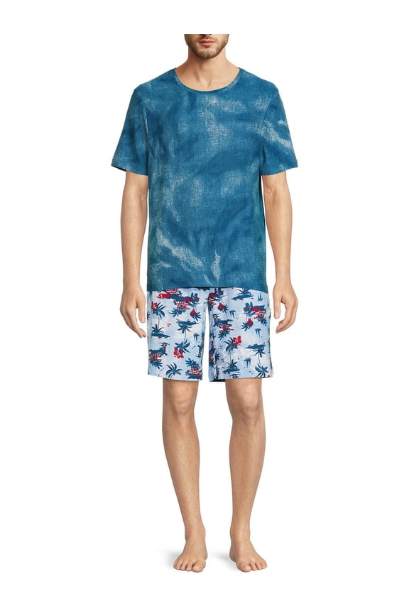 Men's Sleep Top and Shorts Set, 2-Piece, Sizes S-2XL, Mens Pajamas