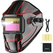 ANDELI Auto Darkening Welding Helmet Shade 3/5-9/9-13 Digital Control Built-In Auto On/Off LED, Rechargeable Lithium Battery, 1/1/1/1 True Color, 1/30000s Response, For Weld/Cut/Grind