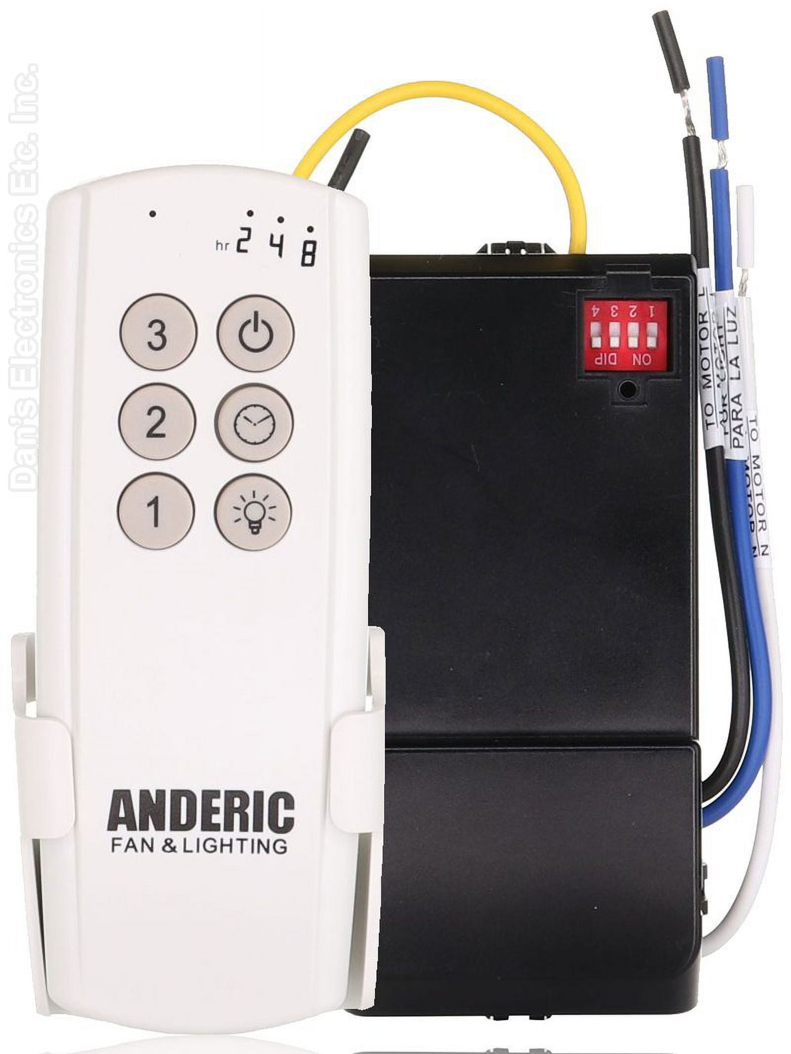 Anderic Universal 3-Speed Ceiling Fan Remote Control Kit with Timer
