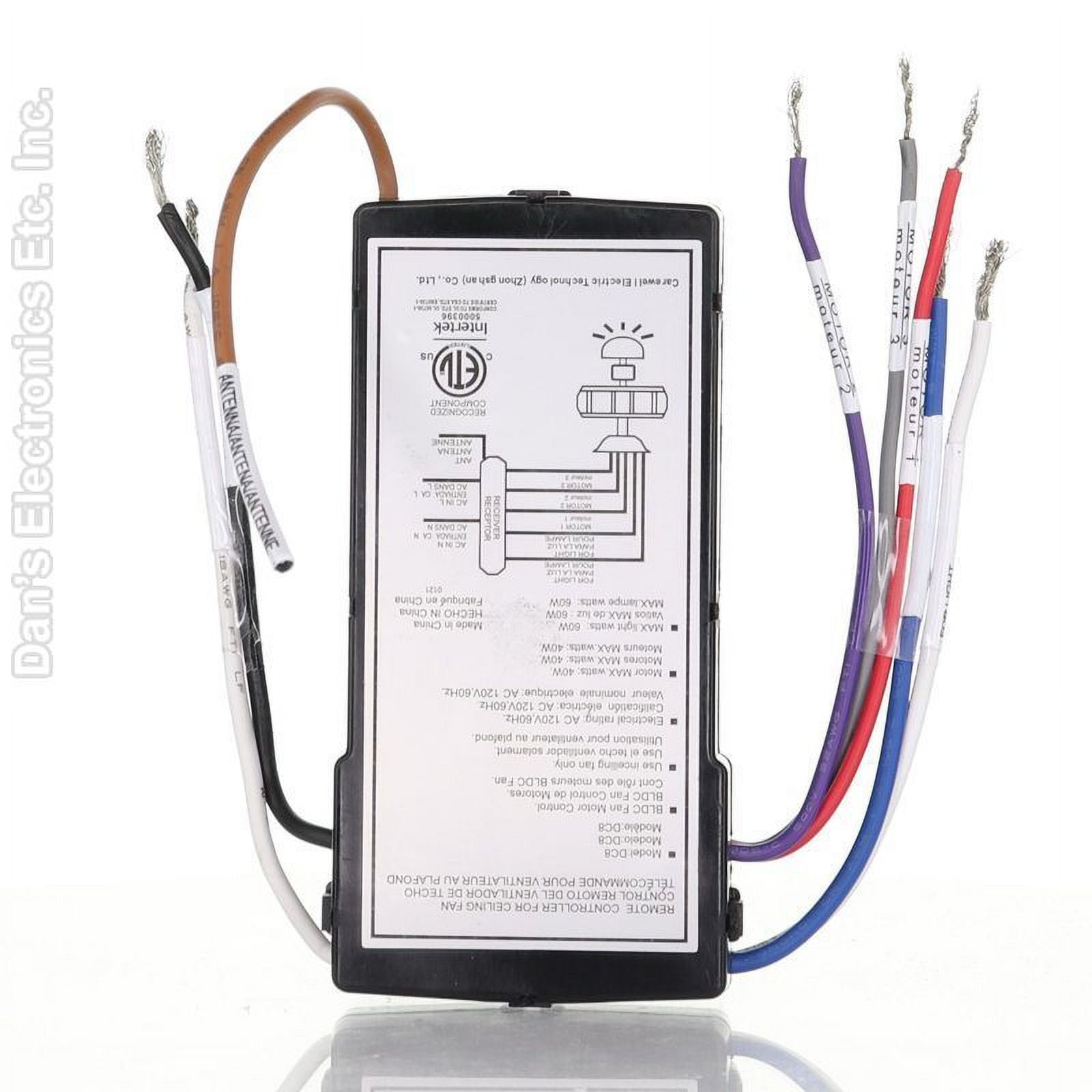 ANDERIC DC8 6 Speed Receiver for DC Ceiling Fan, ModelSpecific