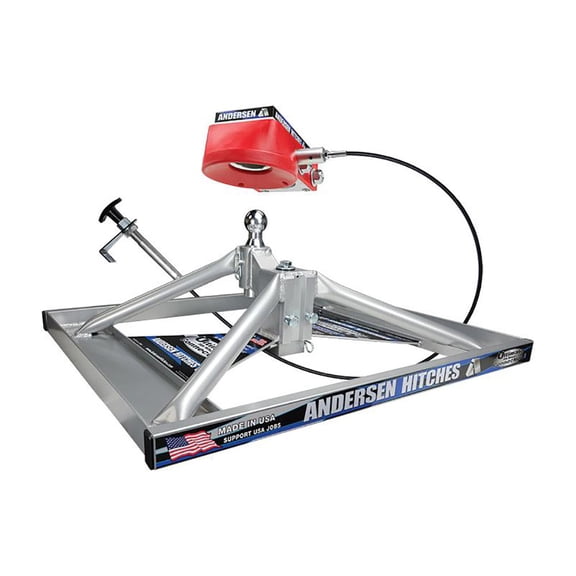 ANDERSEN Ultimate 5th Wheel Connection (Gooseneck Ball Mount) -Aluminum. FOR TRUCKS WITH LARGE TOOLBOXES (w-funnel) (3220-TBX)