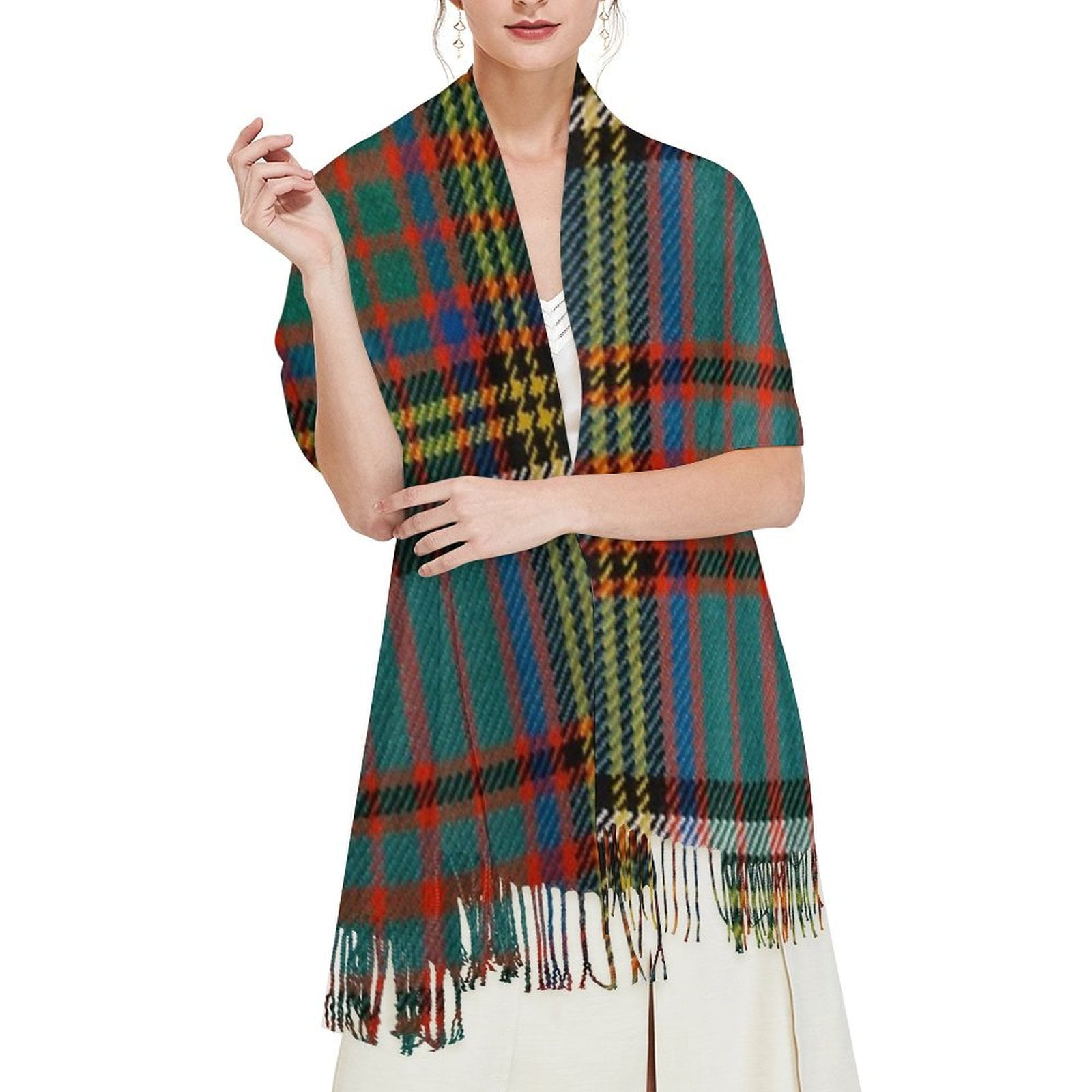 Applecross District Tartan 79x28 inches Fringed Scarf Scarf