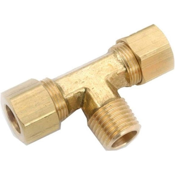 ANDERSON METALS 750072-0606 3/8Cmp x 3/8MPT Brass Tee
