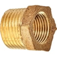 thumbnail image 1 of Anderson Metals Corp. Brass Hex Reducing Bushing - Rough Brass - 1/2 x 3/8, Pack of 1, 1 of 1