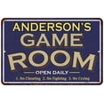 thumbnail image 1 of ANDERSON'S Blue Game Room Sign Metal 16 x 24 Matte Finish Metal 116240002010, 1 of 1