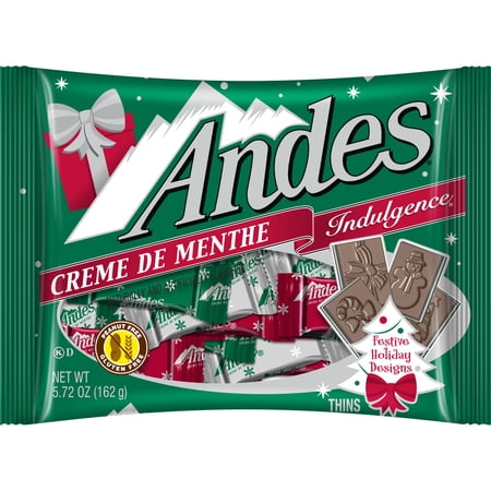 Andes, Crème De Menthe, Individually Wrapped Mints, 5.72 oz., Peanut Free, Gluten Free. Contains Milk.