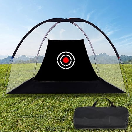 Andgoal 10x7ft Golf Practice Net with Target Sheet, High Impact Knotless Netting for Backyard Driving & Hitting Training, Portable Carry Bag