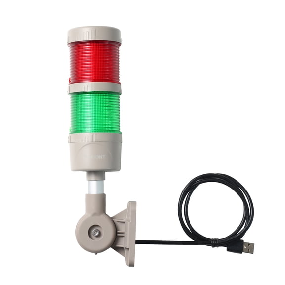 ANDONT USB 2 Stack Andon Tower Signal Light with Buzzer,,PC Lens