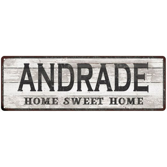 ANDRADE Home Sweet Home Country Look Gift 6x18 Metal Sig 206180045764