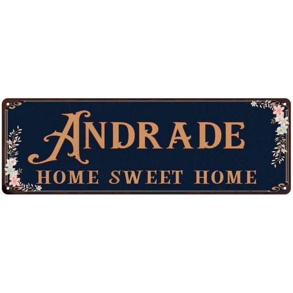 ANDRADE Home Sweet Home Victorian Look 8x24 Metal Sign 108240046764