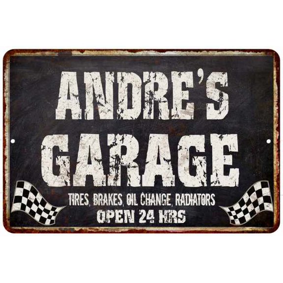 ANDRE'S Garage Black Grunge Gift Sign 12x18 Decor Gift 112180005122