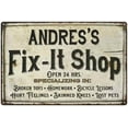 thumbnail image 1 of ANDRES'S Fix-It Shop Sign Grandpa Dad Wall Decor 16 x 24 Matte Finish Metal 116240006355, 1 of 1