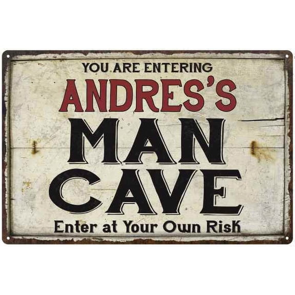 ANDRES'S Man Cave Sign Rustic Garage Decor Gift 8x12 Metal 108120035355