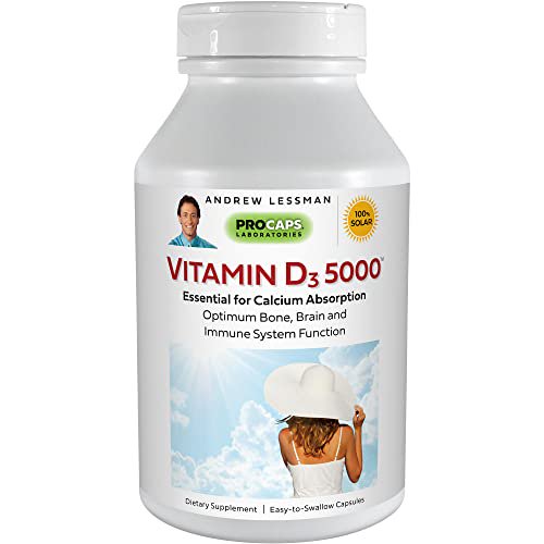 ANDREW LESSMAN Vitamin D3 5000 IU 60 Capsules â€“ High Potency