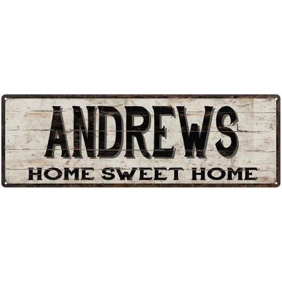 ANDREWS Rustic Home Sweet Home Sign Gift 6x18 Metal Decor 106180084206