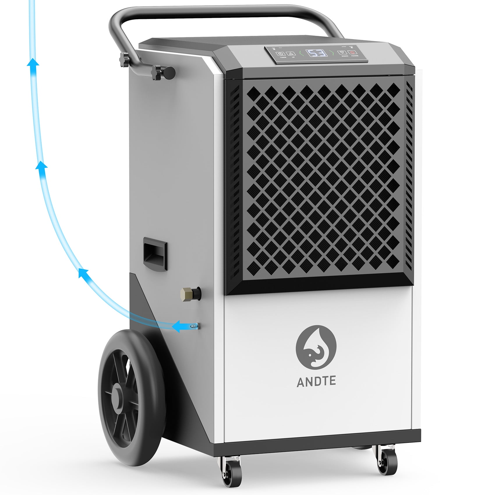 ANDTE 250 Pints Commercial Dehumidifier, Crawl Space Dehumidifier for