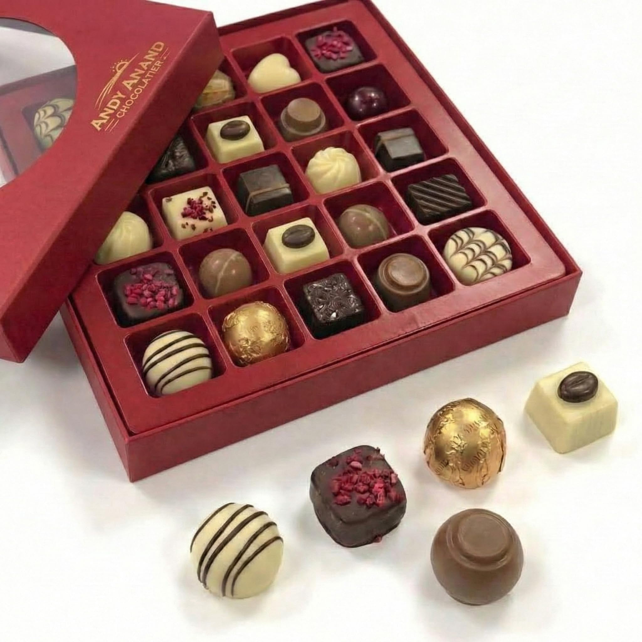 ANDY ANAND CHOCOLATIER 25 Piece Premium Bon Bon Chocolate Collection ...