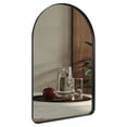 thumbnail image 1 of ANDY STAR 20 x 30 Inch Arched Wall Mounted Mirror with Steel Frame, Black, 1 of 9