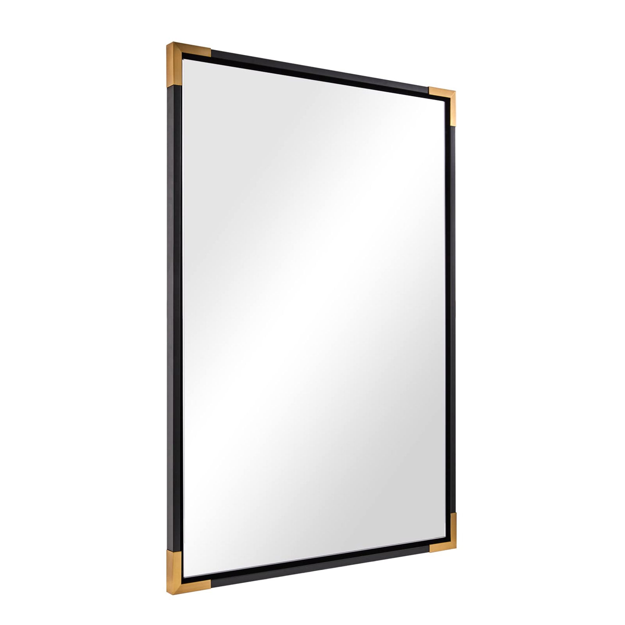 Farmhouse Wall Mirror - 22"x36" Rustic Wood Frame With Hooks, Vertical Rectangle Mirror For Bathroom, Living Room