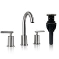 thumbnail image 1 of ANDY STAR Bathroom Faucet 3 Hole, Brushed Nickel 8 inch Widespread Bathroom Faucet with Pop Up Drain and 360° Swivel Spout, 2 Handle Vanity Rv Bathroom Sink Faucet with cUPC Supply Lines, 1 of 8
