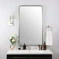 thumbnail image 1 of ANDY STAR Bathom Mirror 24X40 Inch, Brushed Nickel for Vanity, Rounded Rectangle, Oblong, SUS304-Anti-Rust, Wall-Mounted Horizontal or Vertical, 1 of 9
