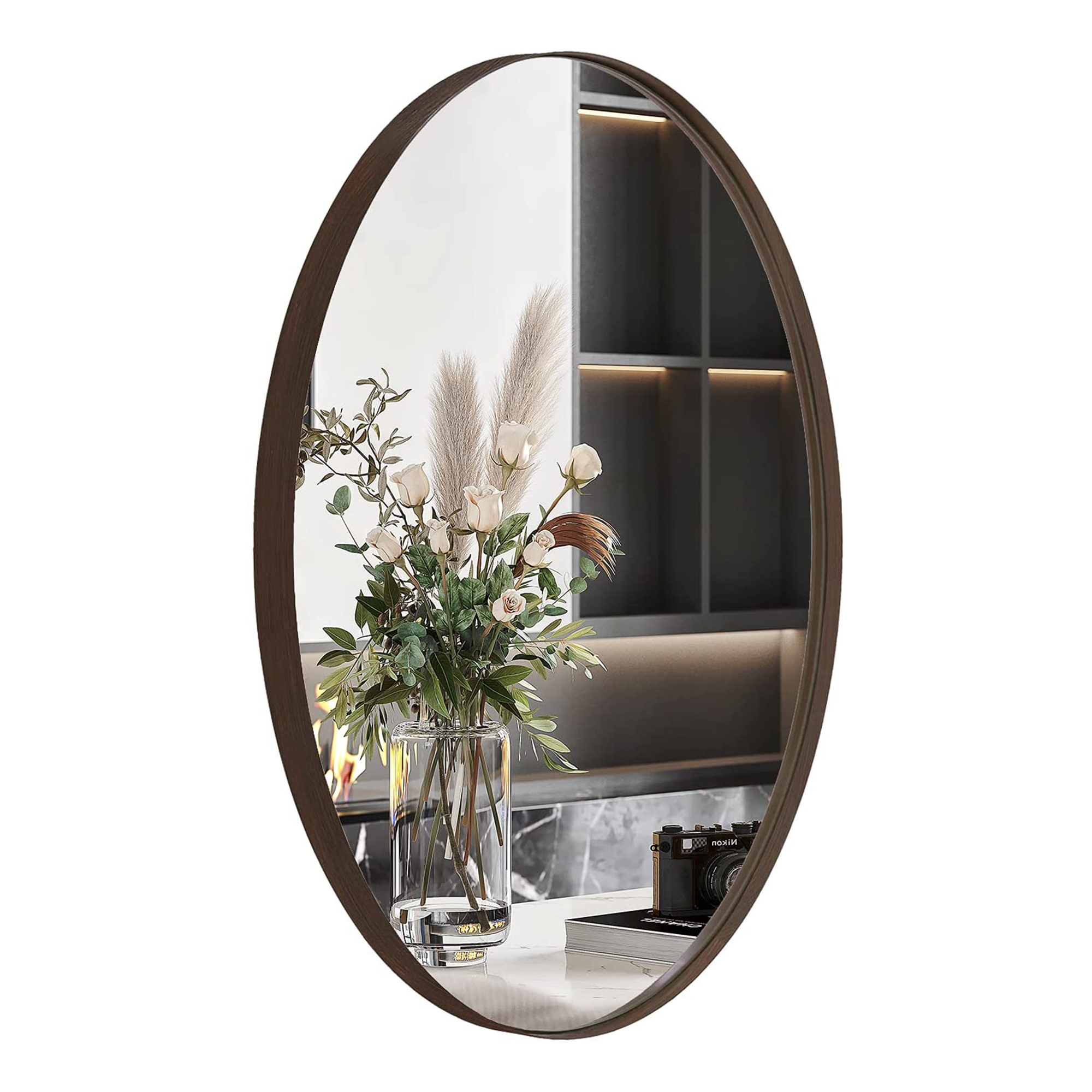 ANDY STAR Modern 24 x 36 Inch Oval Wall Hanging Bathroom Mirror