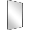 thumbnail image 1 of ANDY STAR Wall Mirror for Bathroom, Mirror for Wall with Black Metal Frame 22" X 30", Decorative Wall Mirrors for Living Room,Bedroom, Glass Panel Rounded Corner Hangs Horizontal Or Vertical, 1 of 8