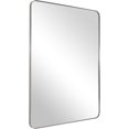 thumbnail image 1 of ANDY STAR Wall Mirror Brushed Nickel for Bathroom, 24x36x1 Rounded Rectangle Mirror with Stainless Steel Silver Metal Frame, Modern Bathroom Vanity Mirror, 1 of 8