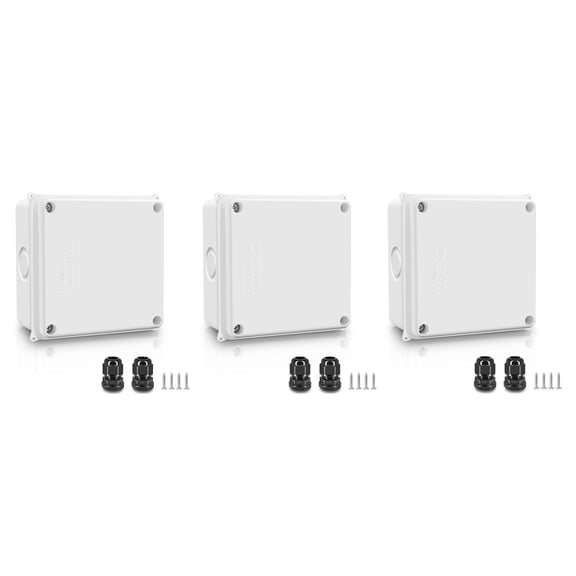 ANDYYOUTING 3-Pack IP65 Waterproof Junction Box, 3.9"x3.9"x2.8" ABS Electrical Enclosure, Outdoor Dustproof Weather Resistant Project Box