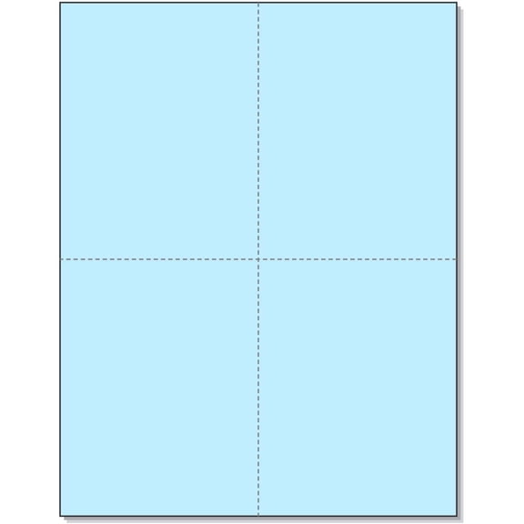 ANDYYOUTING 4000 Blue Laser/Inkjet Printer Postcards, 4-Up 8.5x11" Sheets, 4.25x5.5" Cards, Micro-Perforated, 100# Tag Stock