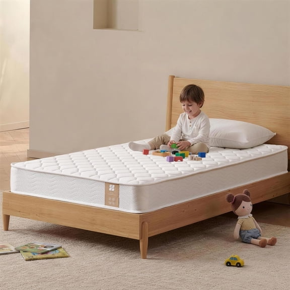 ANDYYOUTING 6 Inch Twin Mattress, Bonnell Spring & Memory Foam for Kids, Pressure Relief, Certified Safe, Fiberglass Free
