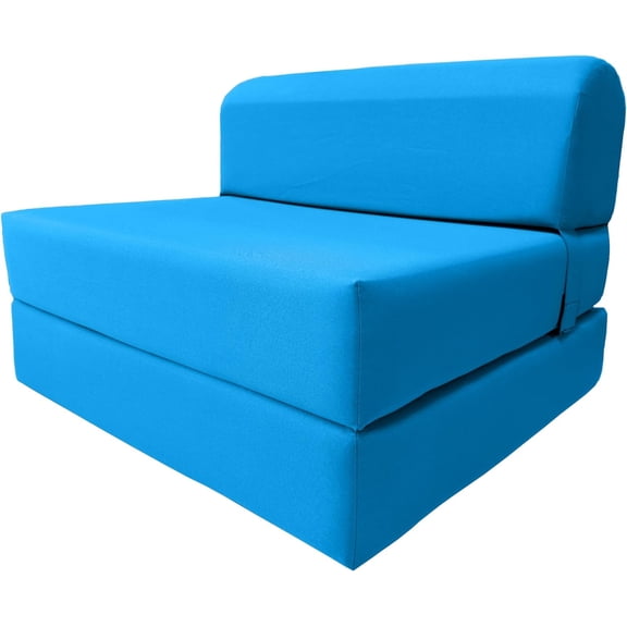 ANDYYOUTING Convertible Sleeper Chair Folding Bed, 70x36x6" Turquoise High Density Foam Guest Floor Mattress, Portable Studio Sofa Lounger, No Assembly