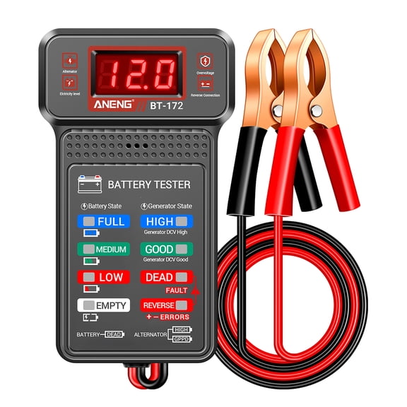 ANENG 12V Car Battery Tester, Digital Alternator Charging Analyzer for Automotive Use
