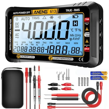 ANENG 613 Intelligent Multimeter,Automatic Range 4000 Count Voltmeter,Intelligent Measurement Of AC/DC Current,AC/DC Voltage,Resistance,Capacitance,HZ,Diode,Buzzer