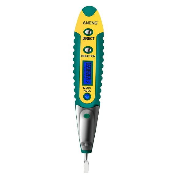 ANENG AC/DC 12-250V Voltage Test Pen Digital LCD Display Screwdriver Pen with LED Lighting Multifunctional Voltage Detector for Electrical Testing