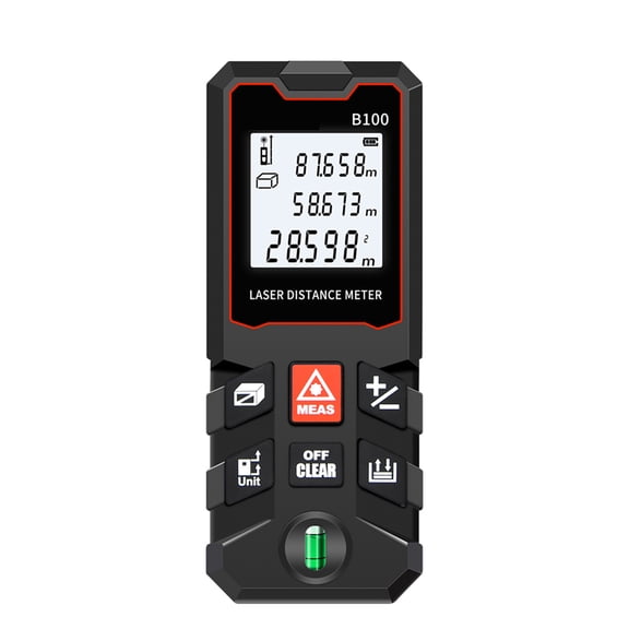 ANENG B100 100m Laser Measure LCD Digital Laser Distance Meter with Bubble Level Mini Range Finder Distance Area Volume Pythagorean Measuring Tool Unit Switching Data Storage[cite: 1]